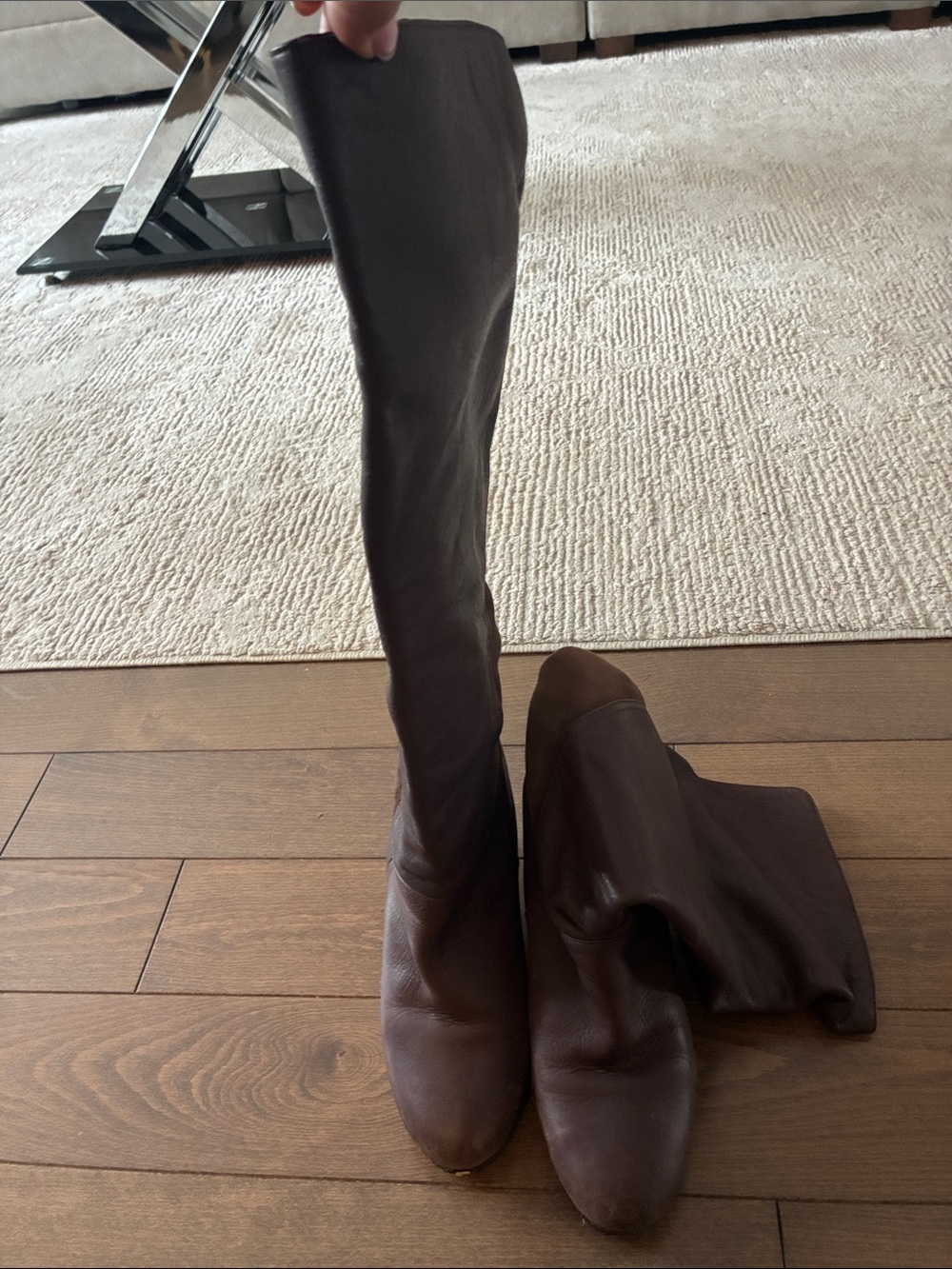 UGG Women's Over-the-Knee Leather Boots in mahogany Dark Brown